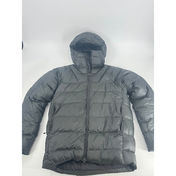 The North Face Mens Small Down Puffer Jacket Hooded Gray 700 Fill Power - Picture 1 of 8